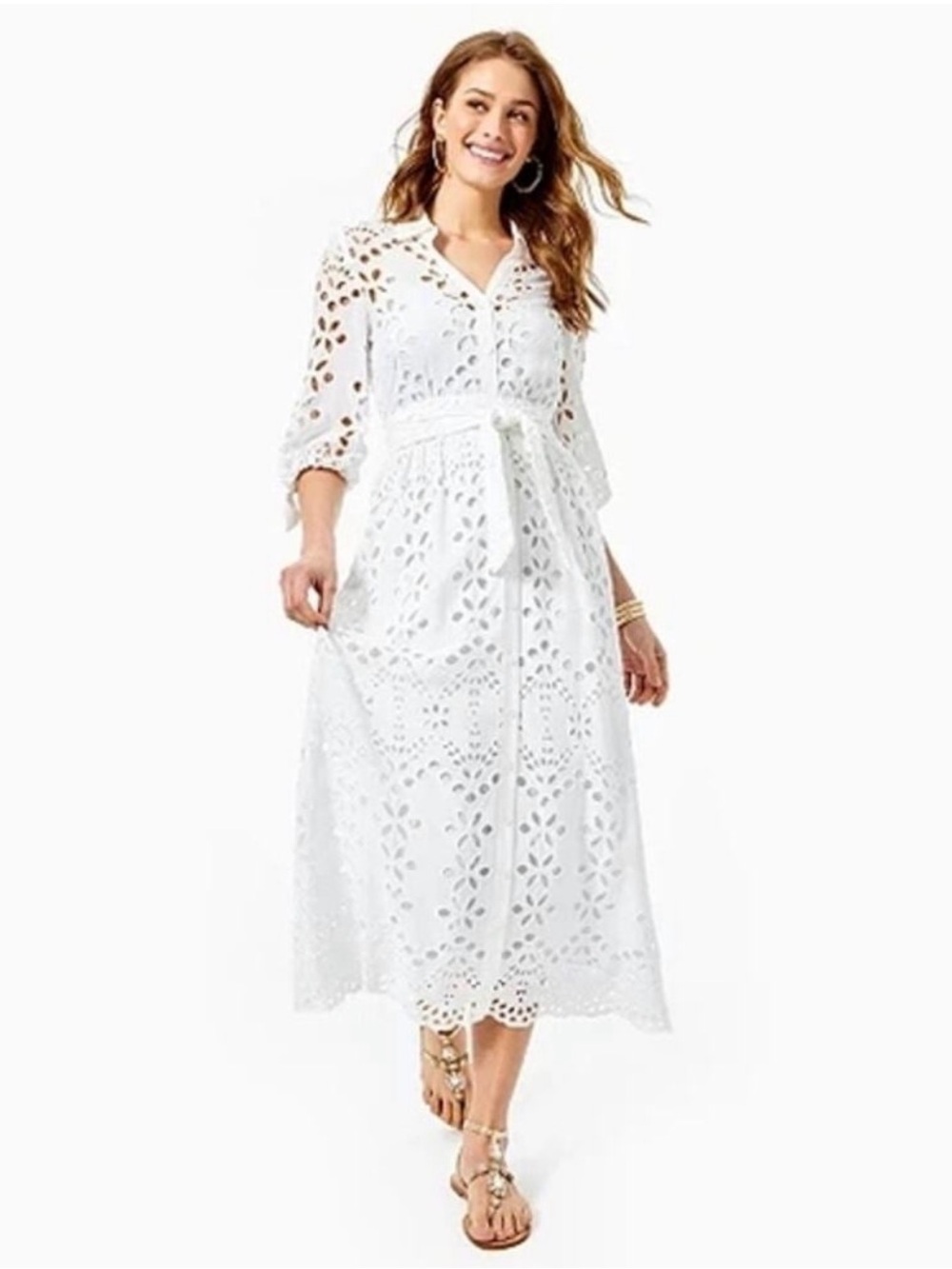 Lilly Pulitzer | Amrita Eyelet Dress | Resort White Soiree Eyelet | Size 2